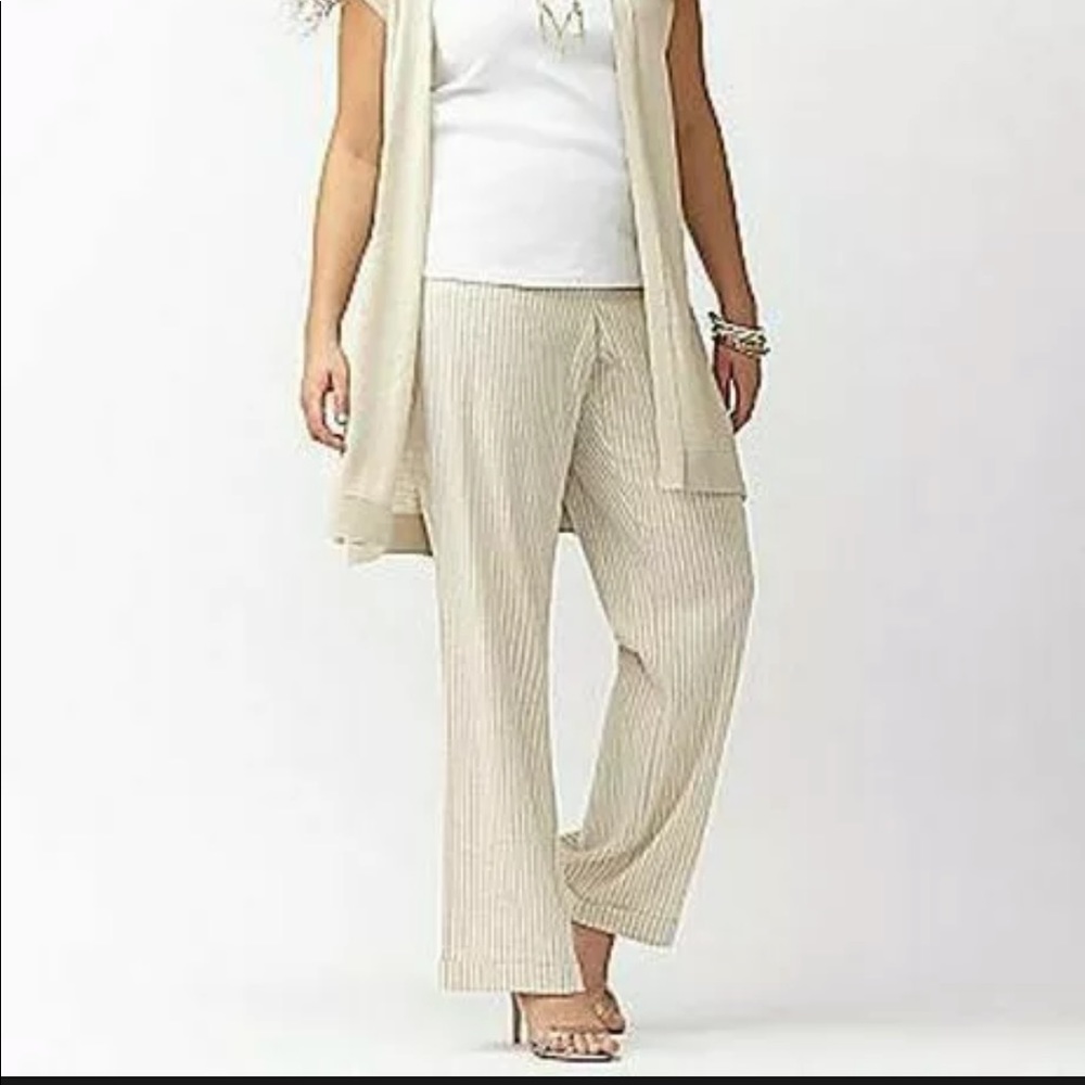 Lane Bryant 24 W Short  Lena Railroad Trouser Pants